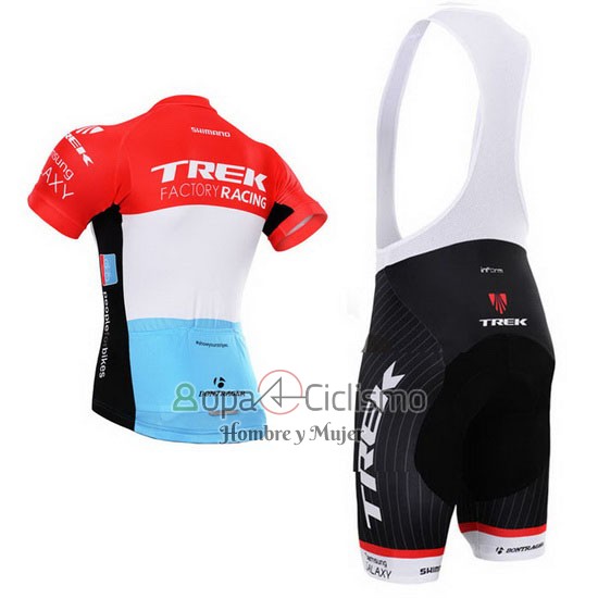 Trek Factory Racing Ropa Ciclismo Culotte Corto 2015 Mangas Cortas Blanco Rojo